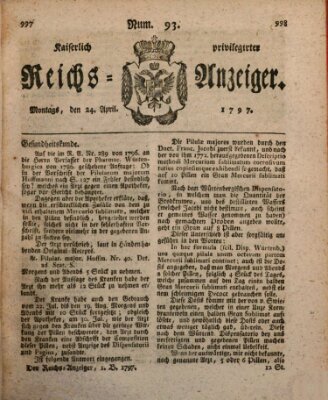 Kaiserlich privilegirter Reichs-Anzeiger (Allgemeiner Anzeiger der Deutschen) Montag 24. April 1797