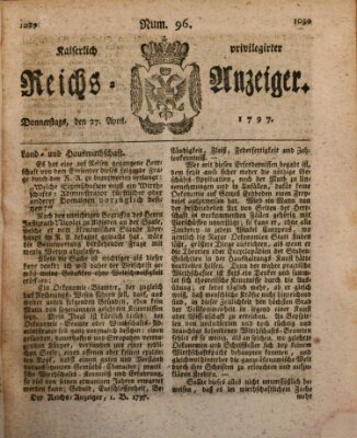 Kaiserlich privilegirter Reichs-Anzeiger (Allgemeiner Anzeiger der Deutschen) Donnerstag 27. April 1797