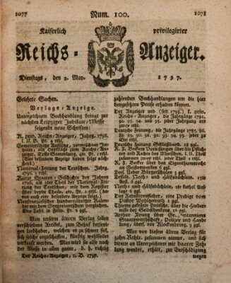 Kaiserlich privilegirter Reichs-Anzeiger (Allgemeiner Anzeiger der Deutschen) Dienstag 2. Mai 1797