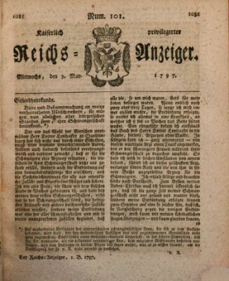 Kaiserlich privilegirter Reichs-Anzeiger (Allgemeiner Anzeiger der Deutschen) Mittwoch 3. Mai 1797