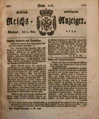 Kaiserlich privilegirter Reichs-Anzeiger (Allgemeiner Anzeiger der Deutschen) Dienstag 9. Mai 1797