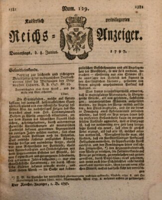 Kaiserlich privilegirter Reichs-Anzeiger (Allgemeiner Anzeiger der Deutschen) Donnerstag 8. Juni 1797