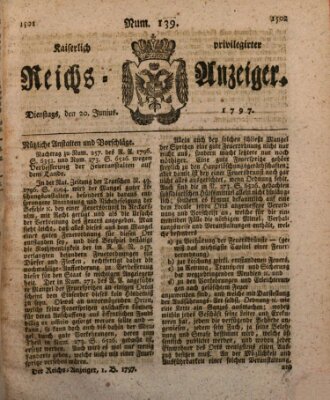 Kaiserlich privilegirter Reichs-Anzeiger (Allgemeiner Anzeiger der Deutschen) Dienstag 20. Juni 1797