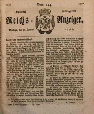 Kaiserlich privilegirter Reichs-Anzeiger (Allgemeiner Anzeiger der Deutschen) Montag 26. Juni 1797