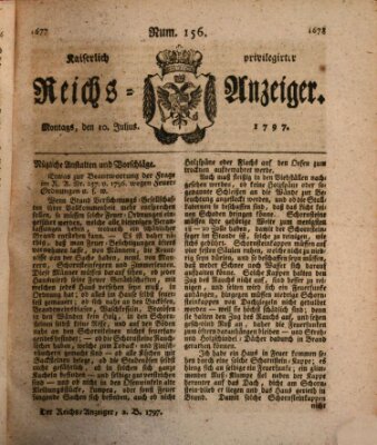 Kaiserlich privilegirter Reichs-Anzeiger (Allgemeiner Anzeiger der Deutschen) Montag 10. Juli 1797