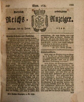 Kaiserlich privilegirter Reichs-Anzeiger (Allgemeiner Anzeiger der Deutschen) Montag 24. Juli 1797