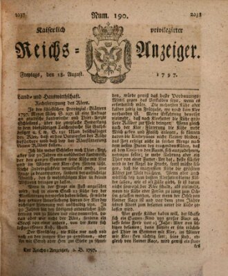 Kaiserlich privilegirter Reichs-Anzeiger (Allgemeiner Anzeiger der Deutschen) Freitag 18. August 1797