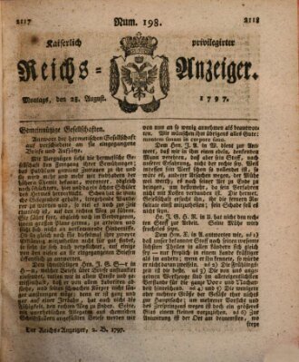 Kaiserlich privilegirter Reichs-Anzeiger (Allgemeiner Anzeiger der Deutschen) Montag 28. August 1797