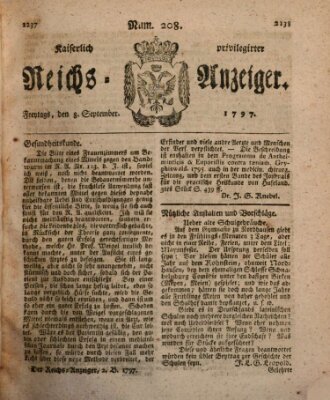 Kaiserlich privilegirter Reichs-Anzeiger (Allgemeiner Anzeiger der Deutschen) Freitag 8. September 1797