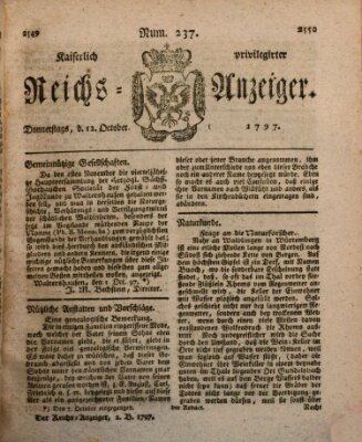 Kaiserlich privilegirter Reichs-Anzeiger (Allgemeiner Anzeiger der Deutschen) Donnerstag 12. Oktober 1797