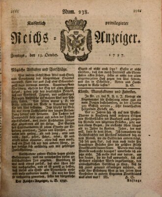 Kaiserlich privilegirter Reichs-Anzeiger (Allgemeiner Anzeiger der Deutschen) Freitag 13. Oktober 1797