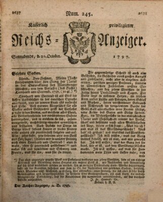 Kaiserlich privilegirter Reichs-Anzeiger (Allgemeiner Anzeiger der Deutschen) Samstag 21. Oktober 1797