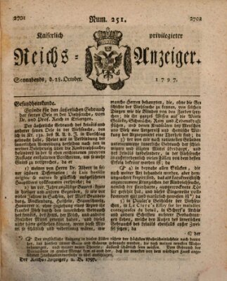 Kaiserlich privilegirter Reichs-Anzeiger (Allgemeiner Anzeiger der Deutschen) Samstag 28. Oktober 1797