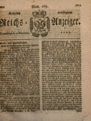 Kaiserlich privilegirter Reichs-Anzeiger (Allgemeiner Anzeiger der Deutschen) Donnerstag 16. November 1797