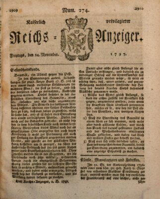 Kaiserlich privilegirter Reichs-Anzeiger (Allgemeiner Anzeiger der Deutschen) Freitag 24. November 1797