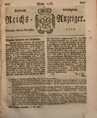 Kaiserlich privilegirter Reichs-Anzeiger (Allgemeiner Anzeiger der Deutschen) Montag 27. November 1797