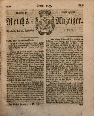 Kaiserlich privilegirter Reichs-Anzeiger (Allgemeiner Anzeiger der Deutschen) Montag 11. Dezember 1797