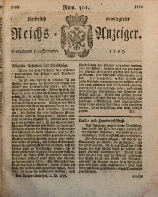 Kaiserlich privilegirter Reichs-Anzeiger (Allgemeiner Anzeiger der Deutschen) Samstag 30. Dezember 1797