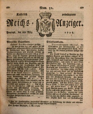 Kaiserlich privilegirter Reichs-Anzeiger (Allgemeiner Anzeiger der Deutschen) Freitag 2. März 1798