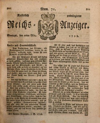 Kaiserlich privilegirter Reichs-Anzeiger (Allgemeiner Anzeiger der Deutschen) Montag 26. März 1798