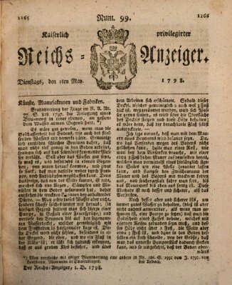 Kaiserlich privilegirter Reichs-Anzeiger (Allgemeiner Anzeiger der Deutschen) Dienstag 1. Mai 1798