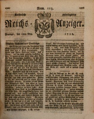 Kaiserlich privilegirter Reichs-Anzeiger (Allgemeiner Anzeiger der Deutschen) Freitag 18. Mai 1798