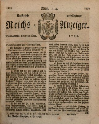 Kaiserlich privilegirter Reichs-Anzeiger (Allgemeiner Anzeiger der Deutschen) Samstag 19. Mai 1798