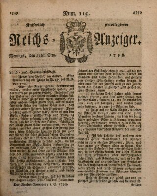 Kaiserlich privilegirter Reichs-Anzeiger (Allgemeiner Anzeiger der Deutschen) Montag 21. Mai 1798