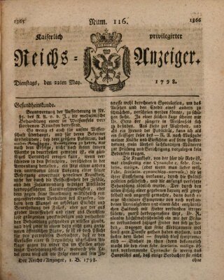 Kaiserlich privilegirter Reichs-Anzeiger (Allgemeiner Anzeiger der Deutschen) Dienstag 22. Mai 1798