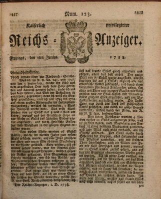 Kaiserlich privilegirter Reichs-Anzeiger (Allgemeiner Anzeiger der Deutschen) Freitag 1. Juni 1798