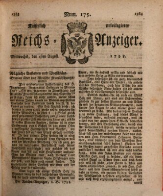 Kaiserlich privilegirter Reichs-Anzeiger (Allgemeiner Anzeiger der Deutschen) Mittwoch 1. August 1798