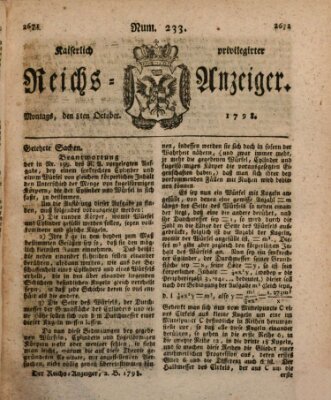 Kaiserlich privilegirter Reichs-Anzeiger (Allgemeiner Anzeiger der Deutschen) Montag 8. Oktober 1798