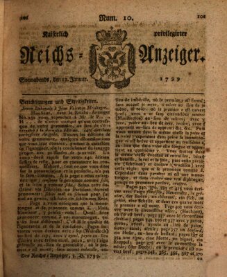 Kaiserlich privilegirter Reichs-Anzeiger (Allgemeiner Anzeiger der Deutschen) Samstag 12. Januar 1799