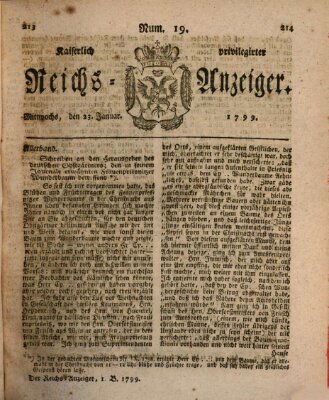 Kaiserlich privilegirter Reichs-Anzeiger (Allgemeiner Anzeiger der Deutschen) Mittwoch 23. Januar 1799