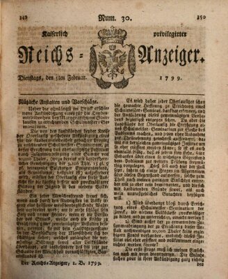 Kaiserlich privilegirter Reichs-Anzeiger (Allgemeiner Anzeiger der Deutschen) Dienstag 5. Februar 1799