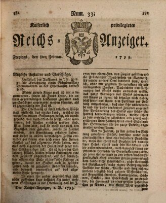 Kaiserlich privilegirter Reichs-Anzeiger (Allgemeiner Anzeiger der Deutschen) Freitag 8. Februar 1799