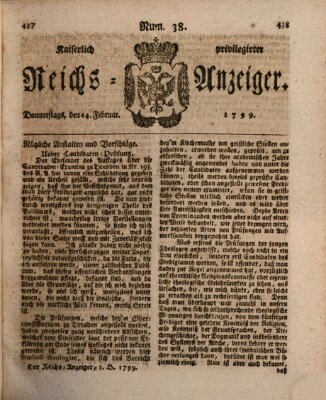 Kaiserlich privilegirter Reichs-Anzeiger (Allgemeiner Anzeiger der Deutschen) Donnerstag 14. Februar 1799