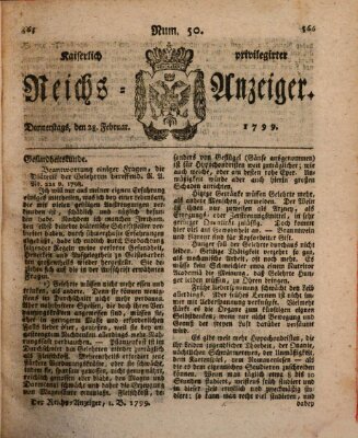 Kaiserlich privilegirter Reichs-Anzeiger (Allgemeiner Anzeiger der Deutschen) Donnerstag 28. Februar 1799