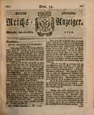 Kaiserlich privilegirter Reichs-Anzeiger (Allgemeiner Anzeiger der Deutschen) Mittwoch 6. März 1799