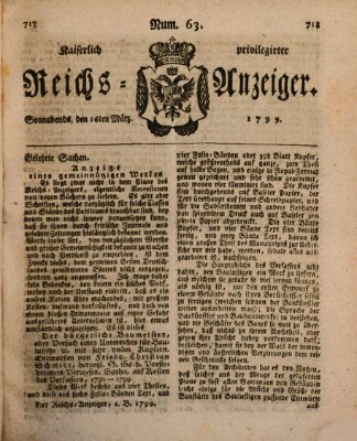 Kaiserlich privilegirter Reichs-Anzeiger (Allgemeiner Anzeiger der Deutschen) Samstag 16. März 1799