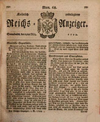 Kaiserlich privilegirter Reichs-Anzeiger (Allgemeiner Anzeiger der Deutschen) Samstag 23. März 1799