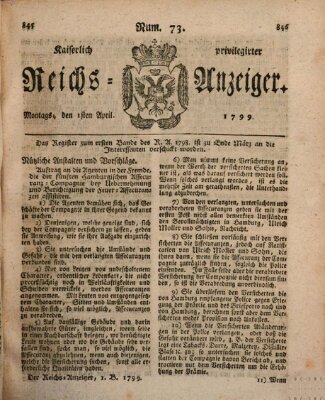 Kaiserlich privilegirter Reichs-Anzeiger (Allgemeiner Anzeiger der Deutschen) Montag 1. April 1799