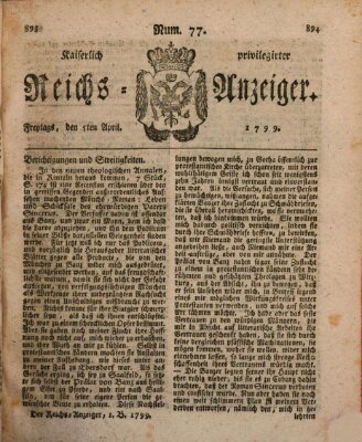 Kaiserlich privilegirter Reichs-Anzeiger (Allgemeiner Anzeiger der Deutschen) Freitag 5. April 1799