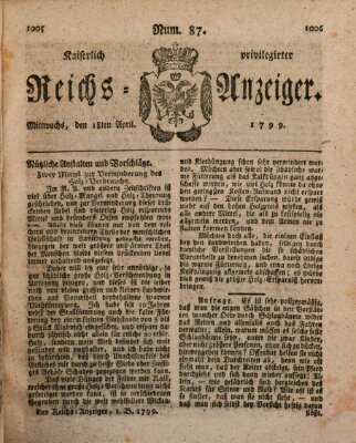 Kaiserlich privilegirter Reichs-Anzeiger (Allgemeiner Anzeiger der Deutschen) Donnerstag 18. April 1799