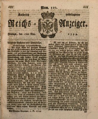 Kaiserlich privilegirter Reichs-Anzeiger (Allgemeiner Anzeiger der Deutschen) Freitag 17. Mai 1799