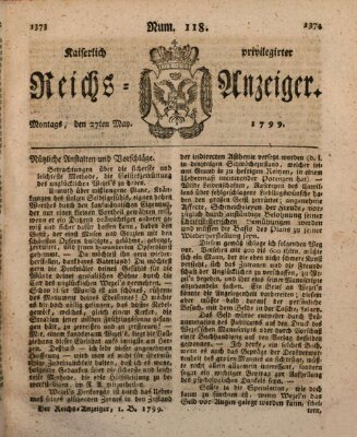 Kaiserlich privilegirter Reichs-Anzeiger (Allgemeiner Anzeiger der Deutschen) Montag 27. Mai 1799