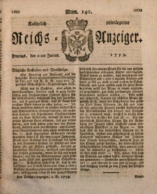 Kaiserlich privilegirter Reichs-Anzeiger (Allgemeiner Anzeiger der Deutschen) Freitag 21. Juni 1799