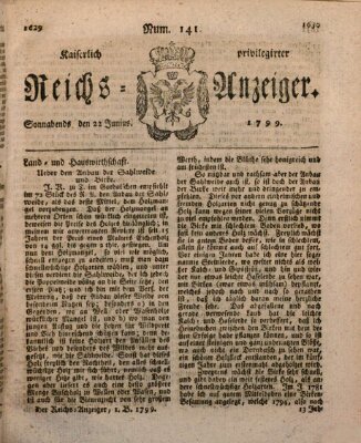 Kaiserlich privilegirter Reichs-Anzeiger (Allgemeiner Anzeiger der Deutschen) Samstag 22. Juni 1799