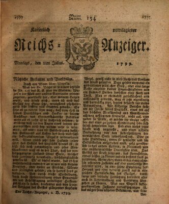 Kaiserlich privilegirter Reichs-Anzeiger (Allgemeiner Anzeiger der Deutschen) Montag 8. Juli 1799