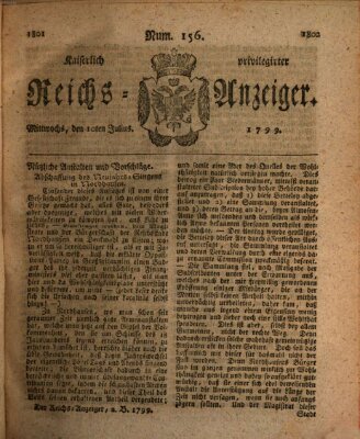 Kaiserlich privilegirter Reichs-Anzeiger (Allgemeiner Anzeiger der Deutschen) Mittwoch 10. Juli 1799